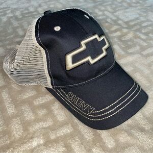 Chevy Snapback Hat Cap Black/Beige Mesh-back Chevrolet Logo GM Adjustable